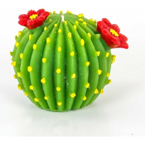 Euro Flora Flowering Cactus Candle 10 X8,5 cm