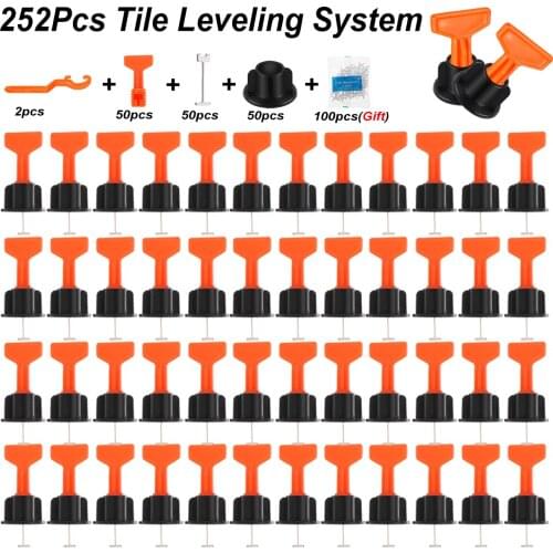 252Pcs/Set Alignment Tile Leveling Wedges Tile Spacers System Flat Ceramic Leveler For Floor Wall Tile Tools Locator