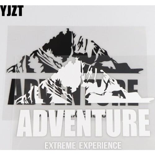 YJZT 17×11CM ADVENTURE EXPERIENCE Vinyl Decal Car Sticker Cartoon Mountain Pattern Black/Silver 4C-0456