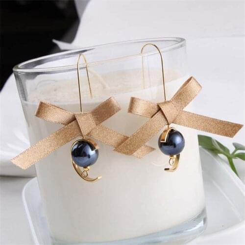 2021 New Selling Vintage Bow Stud Earrings For Women Simulated Pearls Earring Fashion Jewelry Brincos Bowknot Semicircle Bijoux