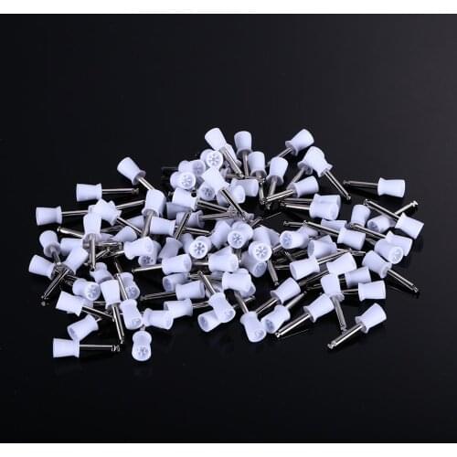 100pcs/box Disposable Polishing Cups Brush Polisher Flat Latch Type Rubber Prophy Cup Oral hygiene Dental lab Tools