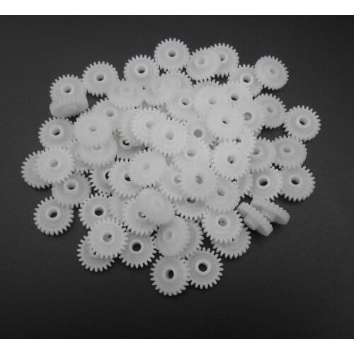 100Pcs 0.5M 0.5 Modulus Plastic Spur Gear Pinion 24T 24 Teeth 24-Tooth 3mm 2.95mm 243A Model Accessories Dia.13mm X 4.5mm *FD192