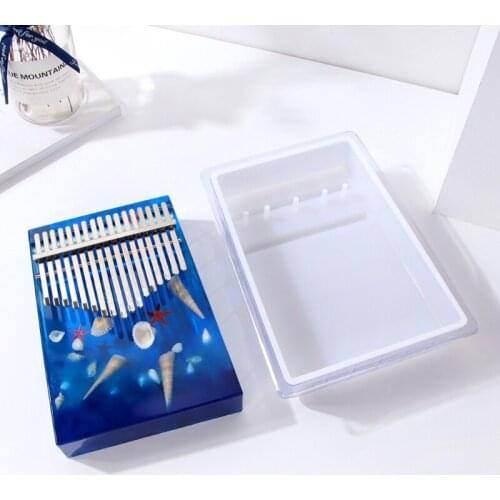 U2JF 17 Tone Thumb Piano Epoxy Resin Mold Finger Piano Musical Instrument Silicone Mould DIY Crafts Jewelry Casting Tool