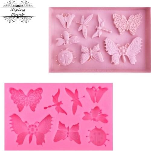 Butterfly Dragonfly soft candy cake mold silicone mold oven baking cooking tools sugar cookies jelly pudding decoration