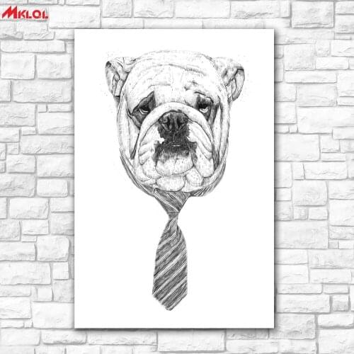 Large Wall Art,gentleman dog,Restaurant study Bedroom Decor Wall oil Painting Print Nice wall picture for living room no frame