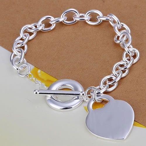 H274 925 sterling silver bracelet, 925 sterling silver fashion jewelry Heart TO bracelet /ardajika ectamuaa