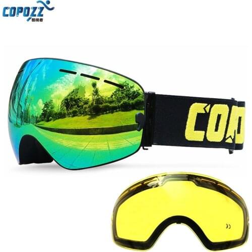 COPOZZ brand ski goggles Ski Goggles Double Lens UV400 Anti-fog Adult Snowboard Skiing Glasses Women Men Snow Eyewear