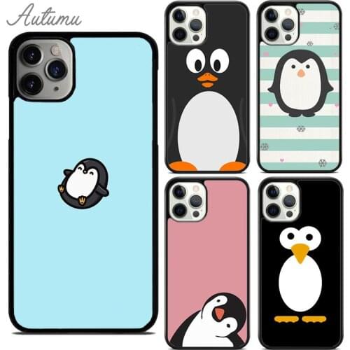 Cute Penguin Pattern Phone Case for iPhone 11 12 Pro Max mini X XR XS SE 2020 5 6S 7 8 Plus Samsung Galaxy S8 S9 S10 Cover shell