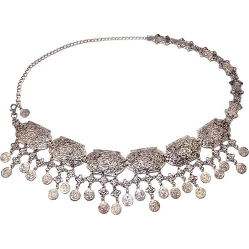 Gypsy Metal Boho Turkish Belly Chain Dress Belt Belly Dance Waist Chain Coins Shimmy Sexy Body Indian Jewelry for women