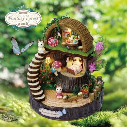 DIY hut forest handmade mini house unfinished wood shape wood decoration wood craft decoration home child girl gift