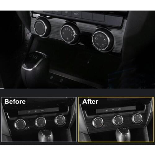 For Skoda Octavia Car Manual AC Button Protect Panel Bezel Cover Decoration