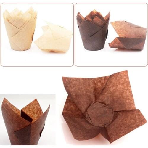 50Pcs Muffin Cake Cupcake Liner Baking Muffin Box Cup Box Party Tray Cake Decoration Tool Printing Greaseproof Paper Tray