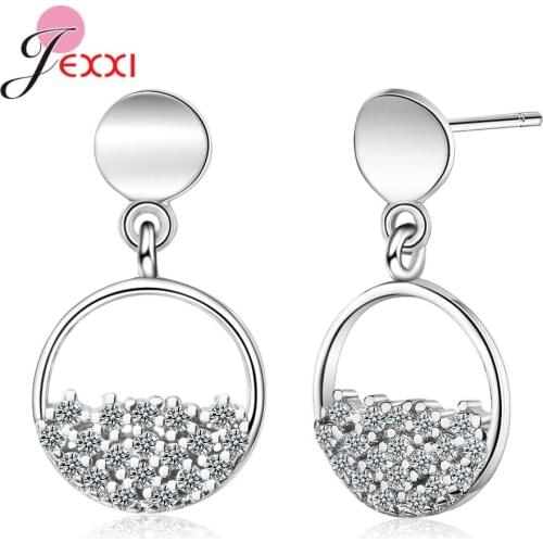 Cute 925 Sterling Silver Small Stud Earrings For Women Girls Cubic Zircon Piercing Jewelry Birthday Gift