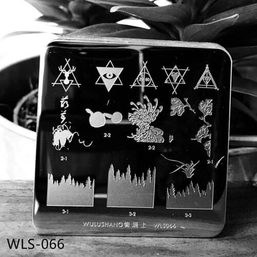 Geometric Nail Art Stamp Template Plates WLS Nail Stamping Plates 6*6cm Square Image for DIY