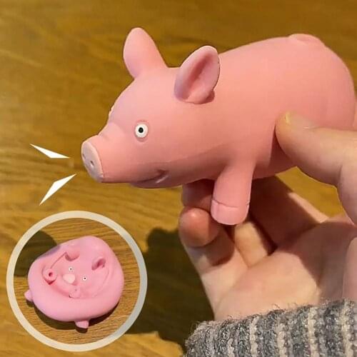 Pink Pig Toy Stretch Pinch Restore Safe Decompression Toy Relieve Stress Improve Concentration For Children Adult
