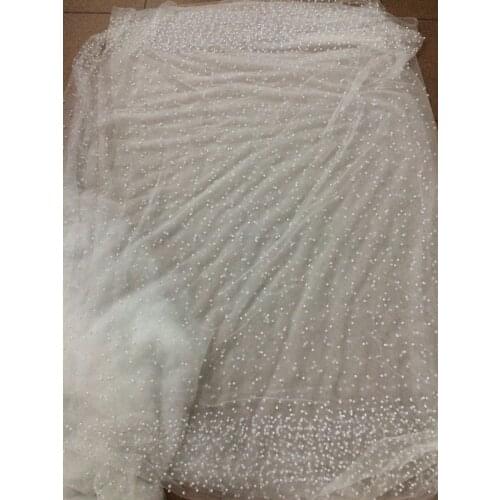 Graceful z-han103015 full beaded French tulle embroidery lace fabric African net lace for wedding dress