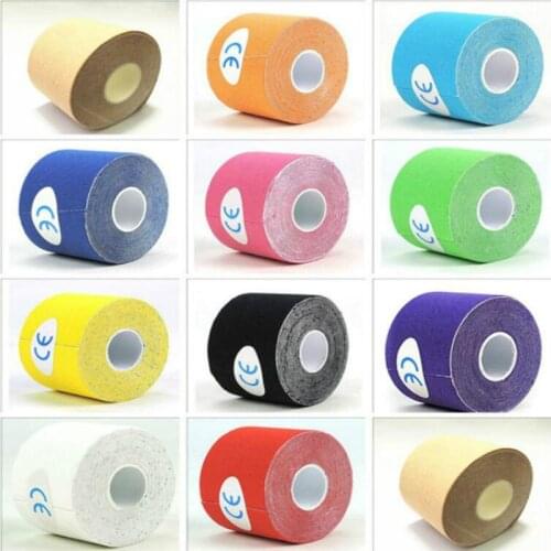 Kinesiology Tape Muscle Bandage 15 Colour Sports Cotton Elastic Adhesive Strain Injury High Speed Tape Knee Muscle Pain Relief