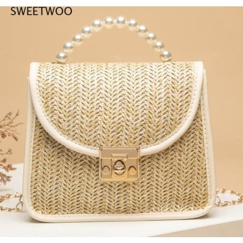 Square Crossbody bag 2021 Summer New High-quality Straw Womens Designer Handbag Chain Shoulder Messenger Bag Purses