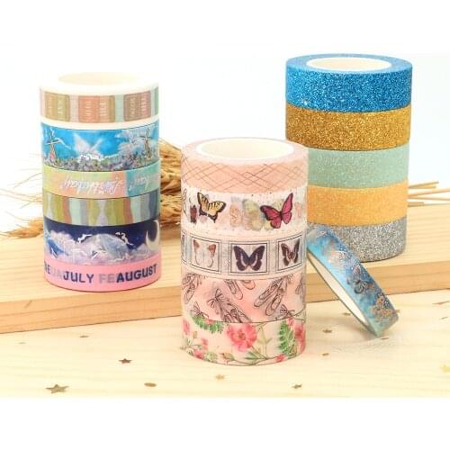 1PC Vivid butterfly washi tape 10m Flowers Masking Tapes Decorative Stickers DIY Stationery School Supplies