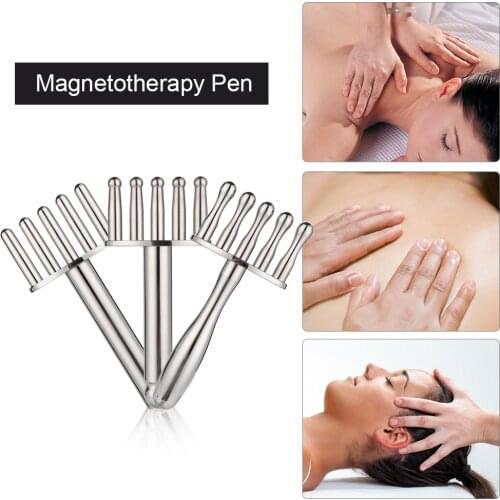 Magnetotherapy Pen Stainless Steel Magnetic Fork Acid Drainage Therapy Point Massager Stick Body Slim Pain Relief Health Care