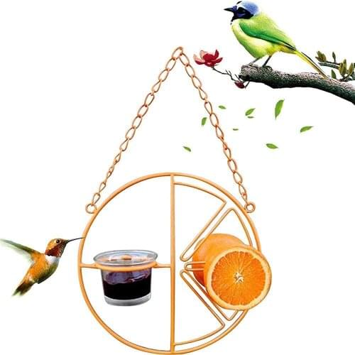 Metal Hanging Oriole Bird Feeder,Oriole Bird Feeder for Outdoors Jelly and Oranges 2 in 1 Hanging Clementine Hummingbird Oriole