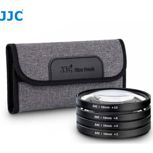 JJC Close-Up Macro Filter Kit +2 +4 +8 +10 Close Up 40.5mm 49mm 52mm 55mm 58mm 62mm 67mm 72mm 77mm with Camera Filter Case Pouch