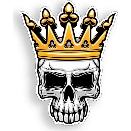 Crown Skull Sticker Motorcycle Fuel Tank Laptop Cup Car Window Bumper Bike Motorcycle Accessories KK Vinyl Decals Waterproof