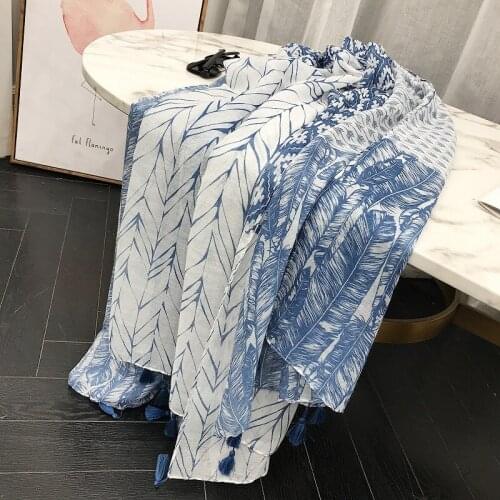 Newest Women Geometry Pattern Quality Cotton Tassel Scarf 10PCS/LOT