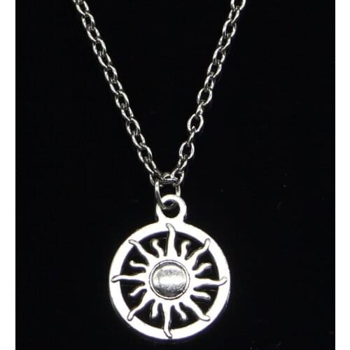 New Fashion Necklace 16mm sun sunburst Pendants Short Long Women Men Colar Gift Jewelry Choker