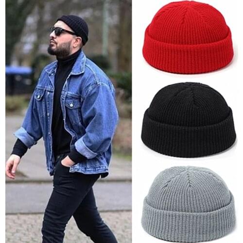 New Outdoor Knitted Brimless Skull Beanie Hat Plain Color Fashion Winter Caps Warm Men Women Unisex Bonnet Wool Knitting Hats