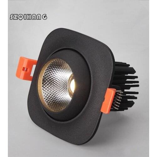 New High Quality Square Recessed Hight light led down light 15W COB LED Spot Lamp Dimmable Adjustable Ceiling Downlight