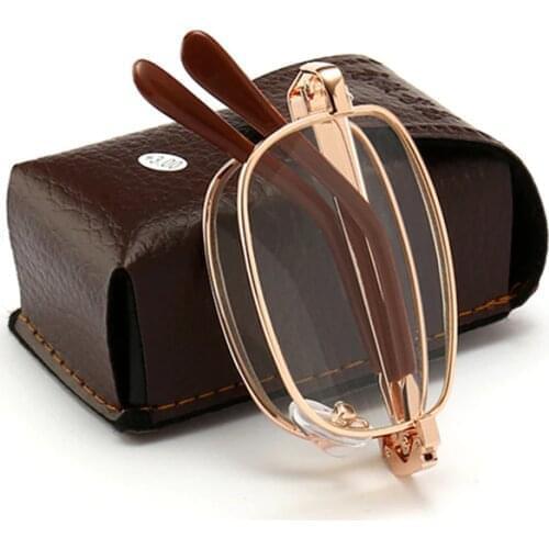 XojoX Folding Reading Glasses Women Metal Hyperopia foldable Eyeglasses Diopter +1.0 1.5 2.0 2.5 3.0 Presbyopic Glasses for Men