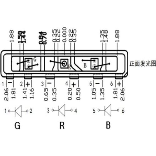 ODM 1000pcs Full color SMD 020 RGB LED DIDOE Light Beads For Light Strip Common anode 6pin