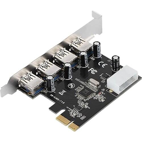 PCI-E to USB 3.0 Expansion Card 4-Port USB 3.0 5Gbps Port Hub for Desktop Motherboards That Support PCI E Interface,1Pcs