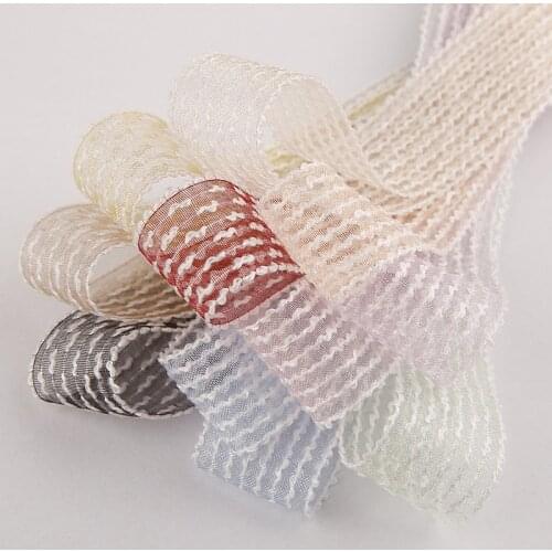 5 yards Striped Snow Jumping Point Gauze Ribbon for Diy Hairwear Bows Gifts Flowers Packaging Ribbons Bag Clothing Accessories