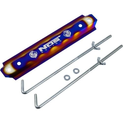 Burnt Blue NOS Adjustable Billet Battery Tie Down Bar Fit for universal Car