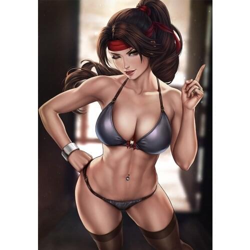 Sexy Bikini Girl Canvas Paintings Custom Cartoon Anime Woman Wall Art Posters and Prints Pictures for Bedroom Living Room Decor