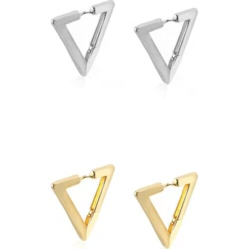 Silver Gold Color Punk Hip-Hop Cuba Chain Gothic Studs Earrings for Fashion Women Jewelry Accessories Hoop Earrings Wholesale