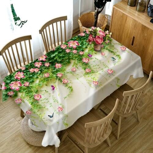 Beautiful 3d Flower Wall Tablecloth Washable Cloth Thicken Cotton Rectangular and Round Table Cloth for Wedding Customizable