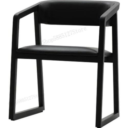 Cafe Solid Wood Dining Chair Modern Minimalist Leisure Backrest Chair Public Relations Negotiation Chair Designer Dining Table A