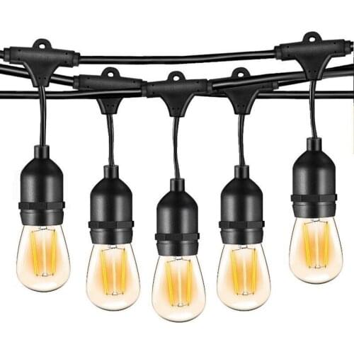 Thrisdar IP65 Outdoor Waterproof Garland Lamp 15M 15PCS S14 Edison Light Bulb For String Lights Christmas Fairy Garden LED Light