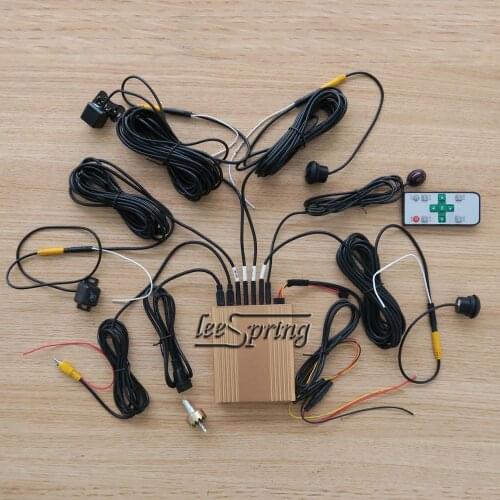 Universal 360 degree surround view 4 way camera monitoring system bird eye Panoramic DVR