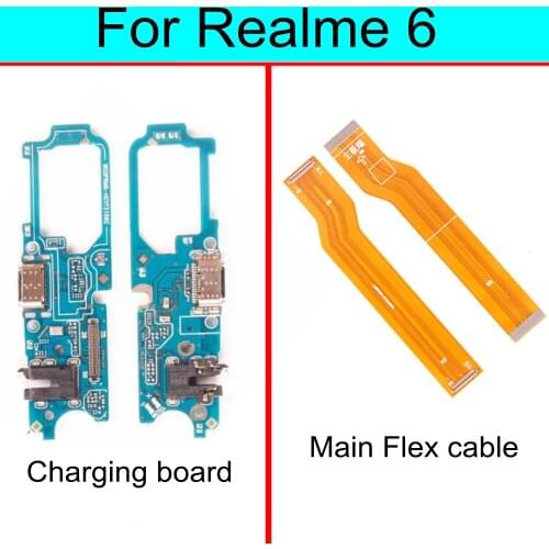 For Realme 6 USB Charging Dock Port Connector main Microphone Mic Audio jack Board flex cable