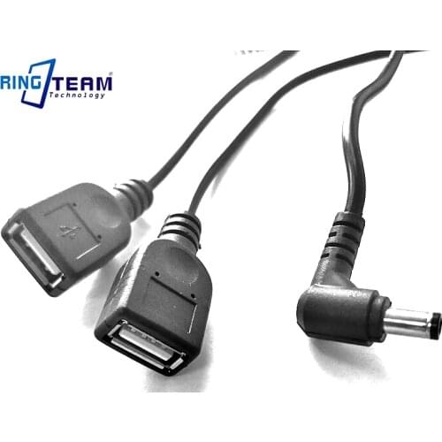 Input 11-17V 5525 Angled DC to Dual Female USB Charger for Apple iPhone Andriod Huaiwei Xiaomi Samsung MP3 MP4 Digital Cameras