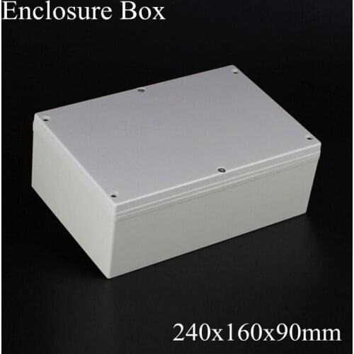 1 piece/lot) 240*160*90mm Grey ABS Plastic IP65 Waterproof Enclosure PVC Junction Box Electronic Project Instrument Case