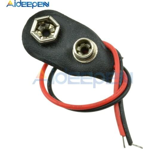 10Pcs 9V Battery Holder Clip Snap On Connector Cable Lead for Battery Storage Boxes