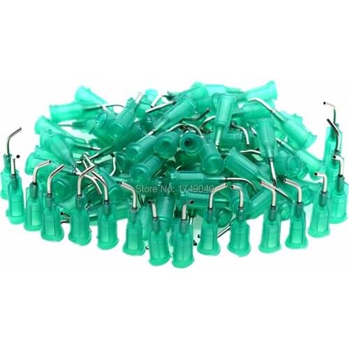 100 Piece Bent Dispensing Needle Tips Glue Sealants 18G Needle Blunt Tips Glue Adhesive Dispenser 45 degree Bent Tapered Needles