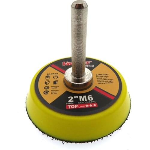 2 Inch 50mm Backup Sanding Pad 6mm Shank Drill Pad Hook and Loop for Grinding Polishing