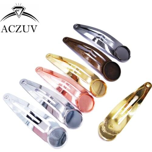 200piece 12mm 14mm Round Cabochon Setting Teardrop Hair Clips BB Hairpin Jewelry Findings Accssories FJT002