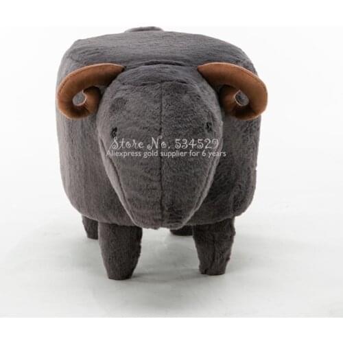 25%LKM5 European Solid Wood Childrens Furniture Pedal Chair Cute Single Lamb Stool Creative Cartoon Home Animal Shoe Bench